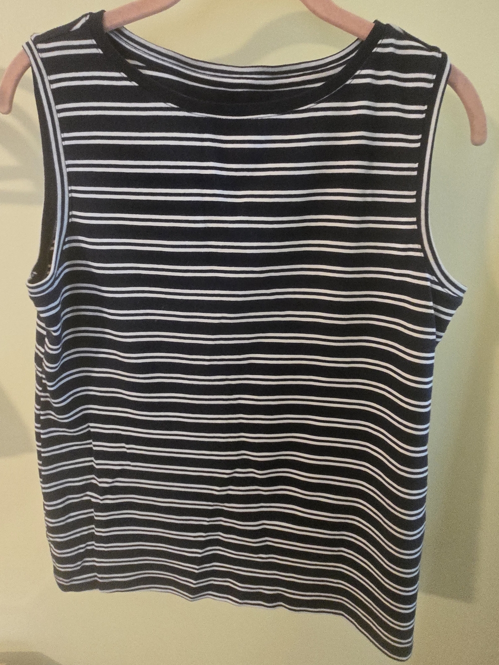 Croft & Barrow Navy and White Striped Sleeveless Tank